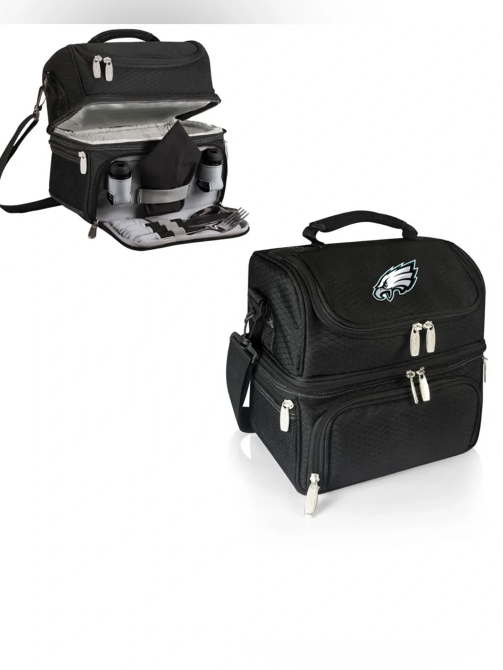 Philadelphia Eagles Black Insulated Lunch Cooler Bag - Official NFL Logo - Picture 1 of 8